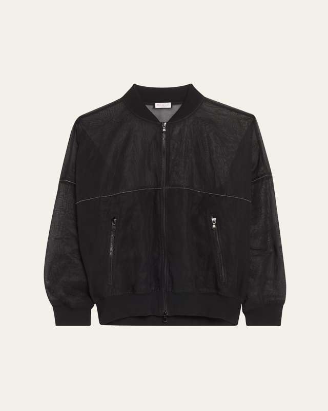 Monili Trim Cotton Gauze Travel Jacket